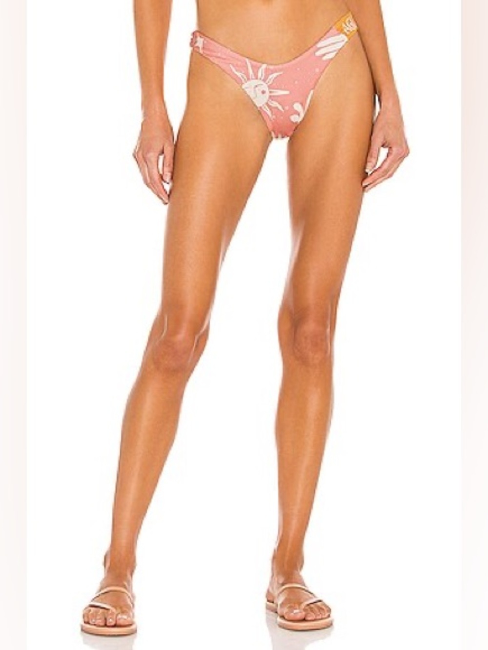 NWT Agua Benita X Revolve Polly Maniera Bikini Bottom in Rose, Size XL